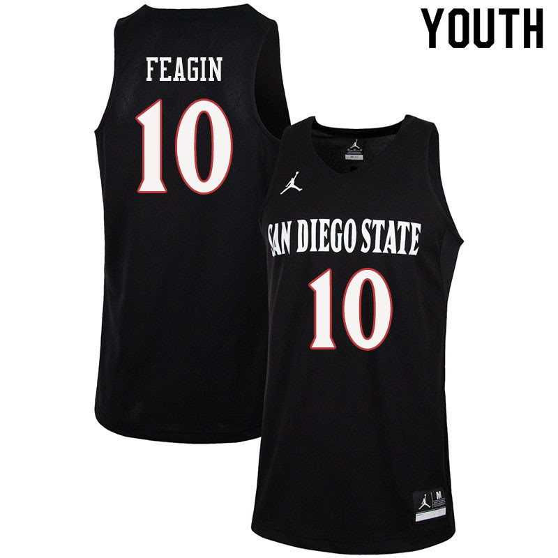 Jordan Brand Youth #10 KJ Feagin San Diego State Aztecs College Basketball Jerseys Sale-Black